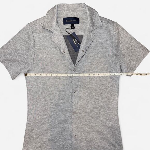 NWT River Island Men's Grey Short Sleeve Collared Button Down Shirt - Picture 4 of 8